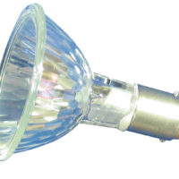 Niedervolthalogenlampe mit Kaltspiegel, 12 V, 50 Watt, MR 16, BA15d, Fleischlicht